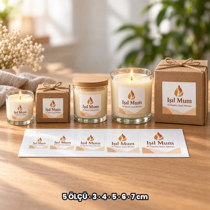 Kare sticker ölçüleri: 3, 4, 5, 6 ve 7 cm beş farklı üründe