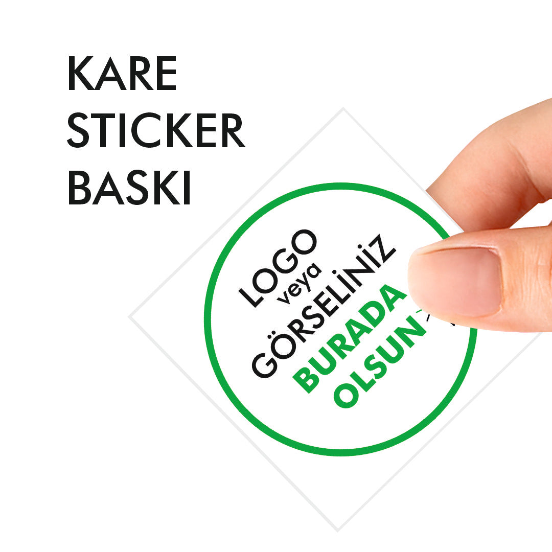 Sticker & Etiket | Kare · Kuşe Kağıt · Özelleştirilebilir
