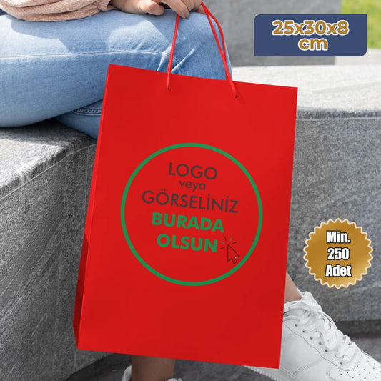 Karton Çanta - Dikey - 25x30x8 cm