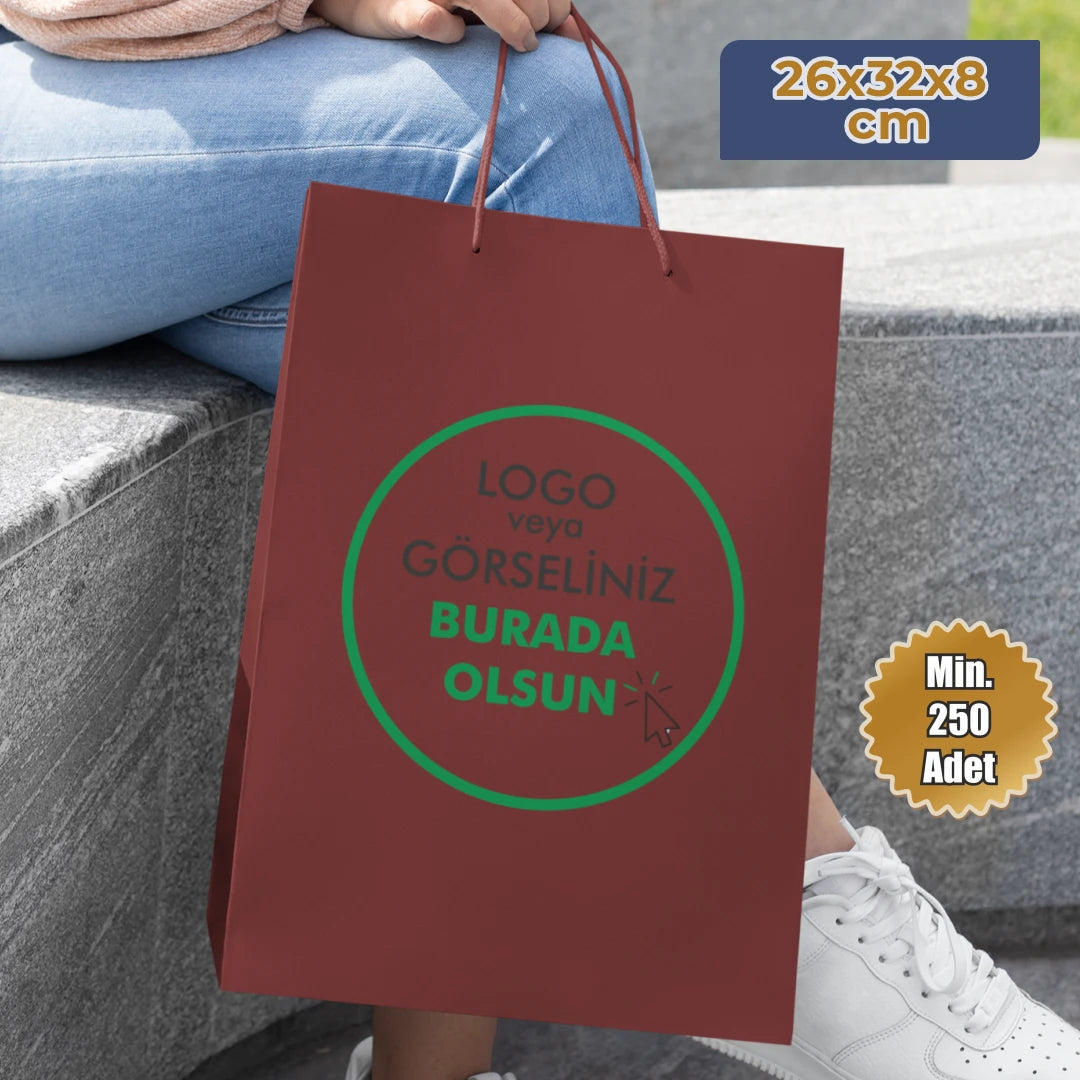 Karton Çanta - Dikey - 26x32x8 cm