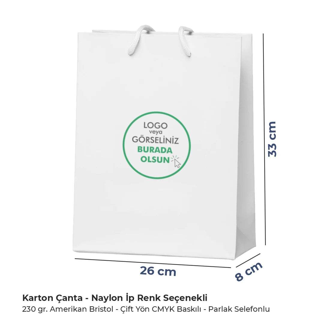 Karton Çanta - Dikey - 26x33x8 cm