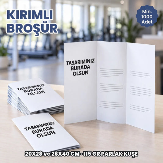 Kırımlı broşür: logonuzun ve bilgilerinizin basılacağı alanları gösteren kapak görseli