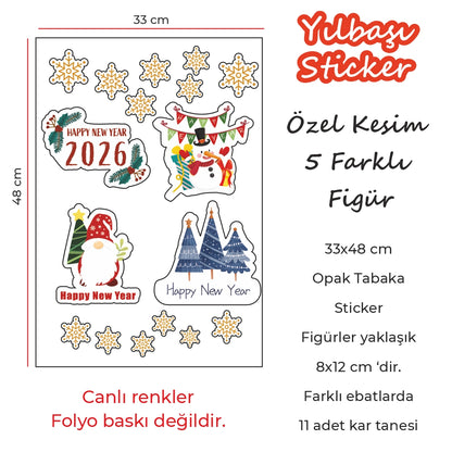 Yılbaşına Özel  Etiket – Su Geçirmez, Dayanıklı Cam & Duvar Yılbaşı Süsleri