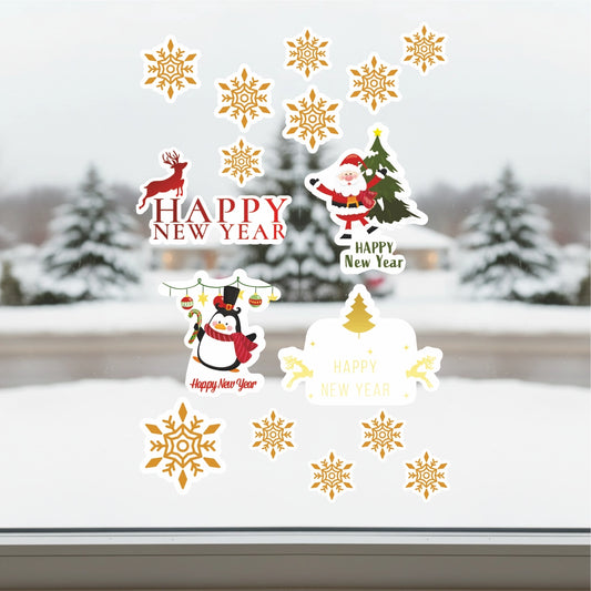 Yılbaşına Özel  Kesim Etiket – Su Geçirmez, Dayanıklı Cam & Duvar Yılbaşı Süsleri