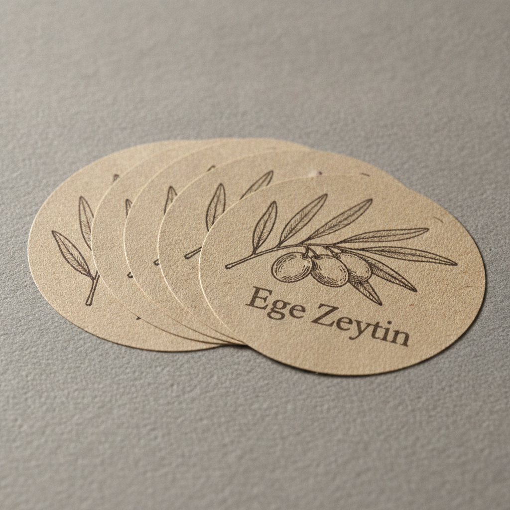 Aynı kraft stickerdan yelpaze istif, lifli kraft doku yakın çekim
