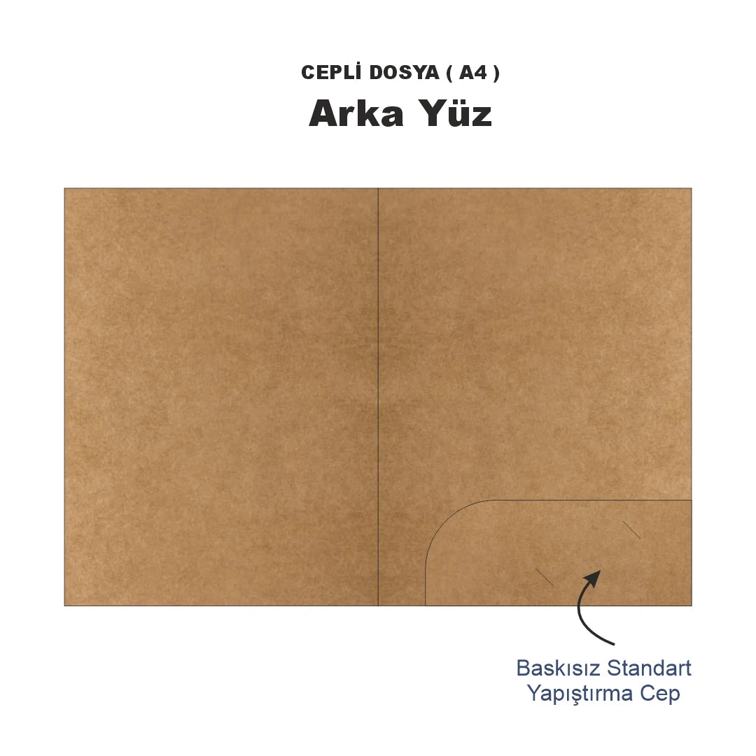 Kraft Cepli Dosya ( A4)  – 300 gr Logo Baskılı Karton Sunum Dosyası