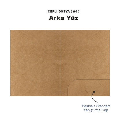 Kraft Cepli Dosya ( A4)  – 300 gr Logo Baskılı Karton Sunum Dosyası