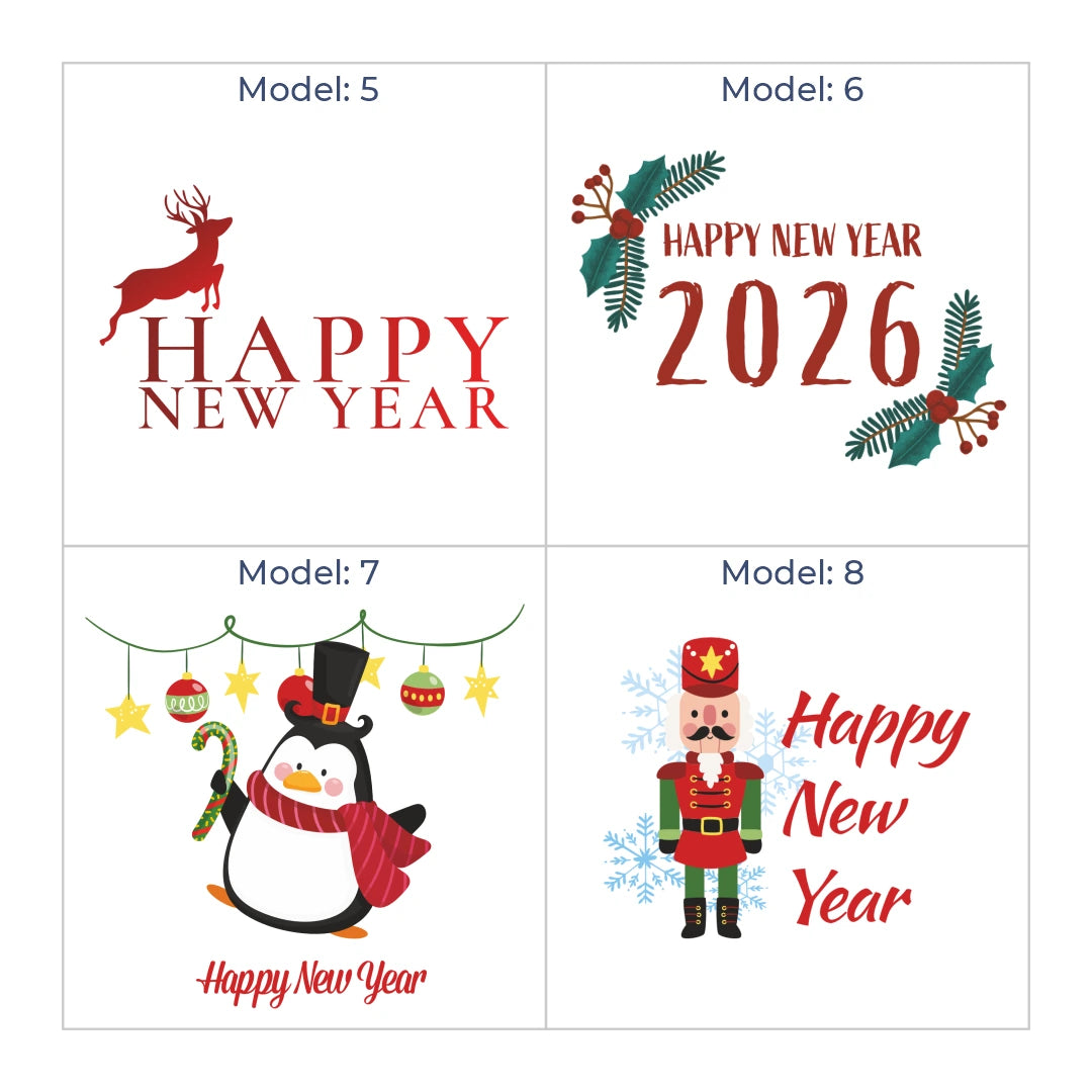Yılbaşı Kraft Tebrik Kartı – 15 Farklı  Hazır Tasarım - 10x7.5