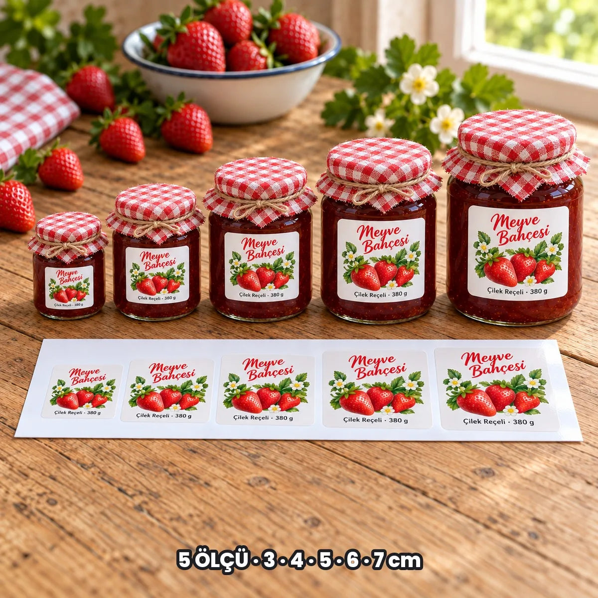 Kuşe sticker seçenekleri: 5 ÖLÇÜ, 3, 4, 5, 6, 7 cm