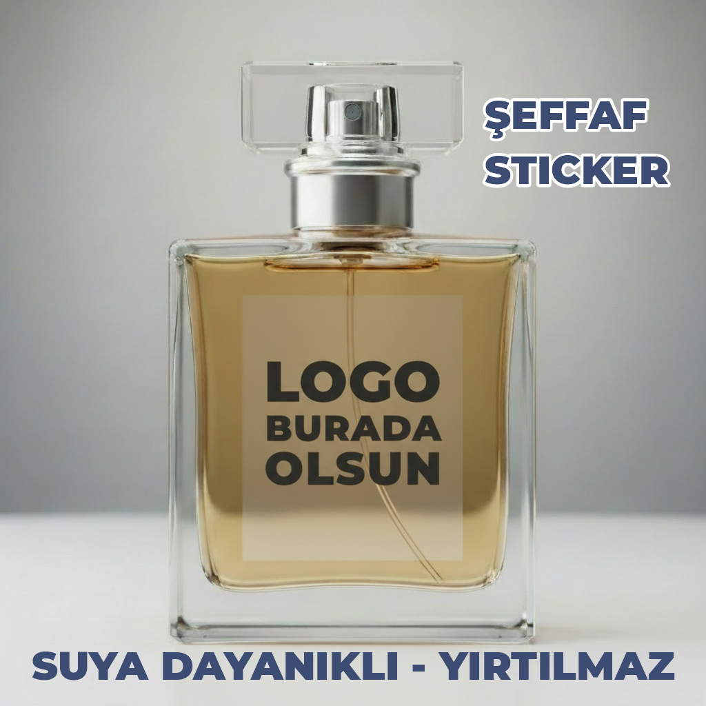 Parfüm Etiket Baskı – Suya Dayanıklı Opak & Şeffaf Sticker (30 ml – 50 ml – 100 ml)