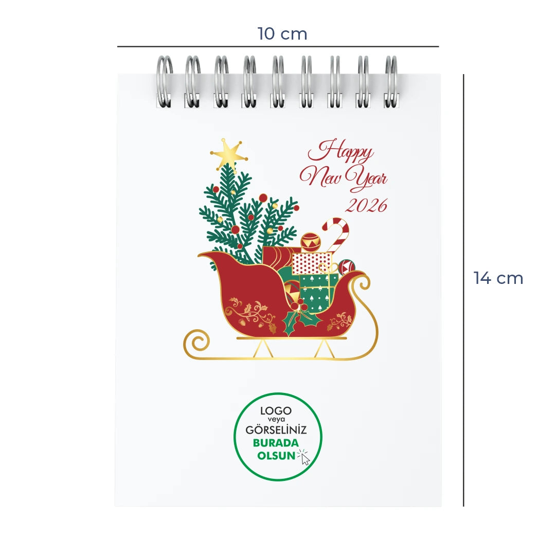 Yılbaşı Kuşe Not Defteri – 19 Farklı  Tasarım - Özelleştirilebilir - 10x14 cm