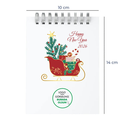Yılbaşı Kuşe Not Defteri – 19 Farklı  Tasarım - Özelleştirilebilir - 10x14 cm