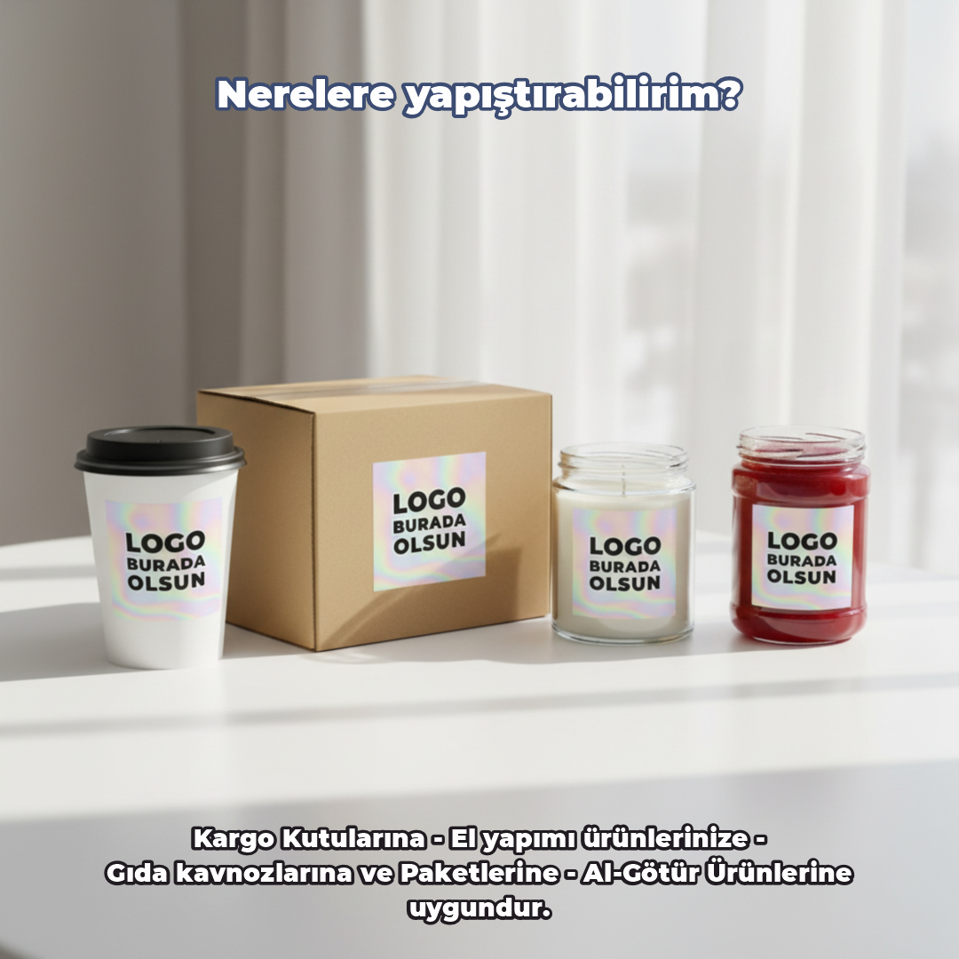 Kare Hologram Sticker | Logo Baskılı Etiket