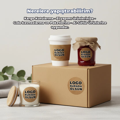 Yuvarlak Kraft Etiket Baskı | Doğal Görünümlü Yuvarlak Sticker