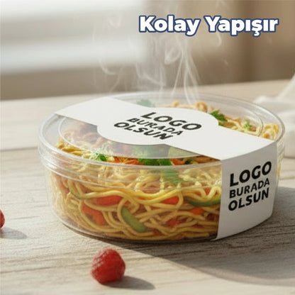 Paket Servis Sticker | Logo Baskılı Dikdörtgen Gıda Ambalaj Etiketi