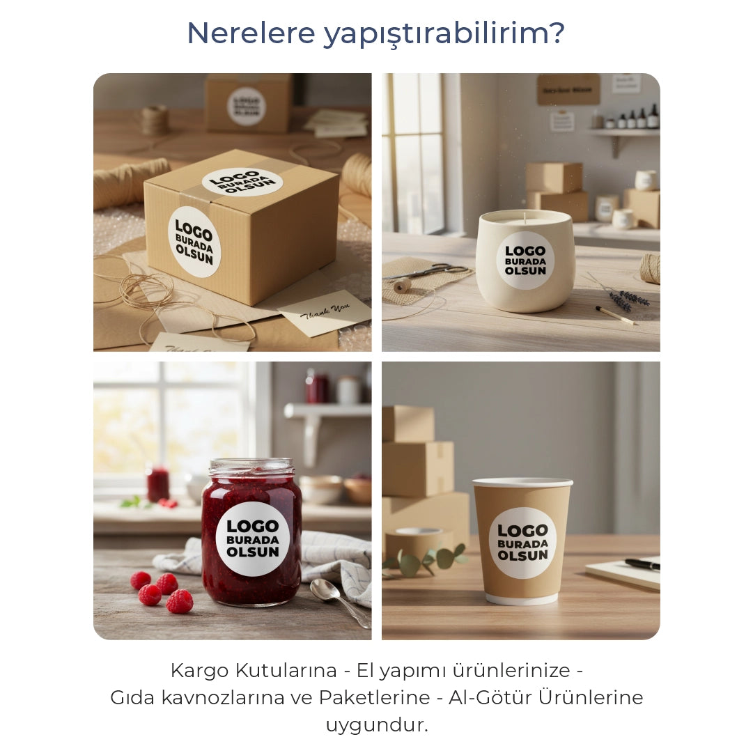 Sticker & Etiket Baskı | Yuvarlak · Kuşe Kağıt · Özelleştirilebilir