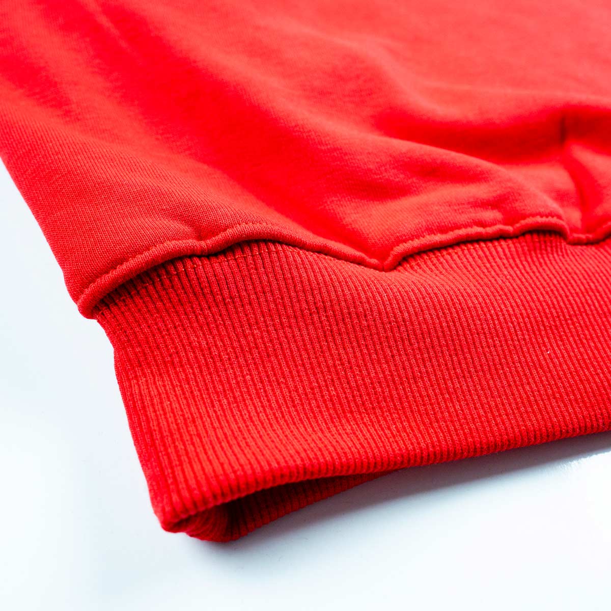 Baskılı Reglan Gövde Kapüşonlu Sweatshirt Kırmızı - 3 İplik Şardonsuz