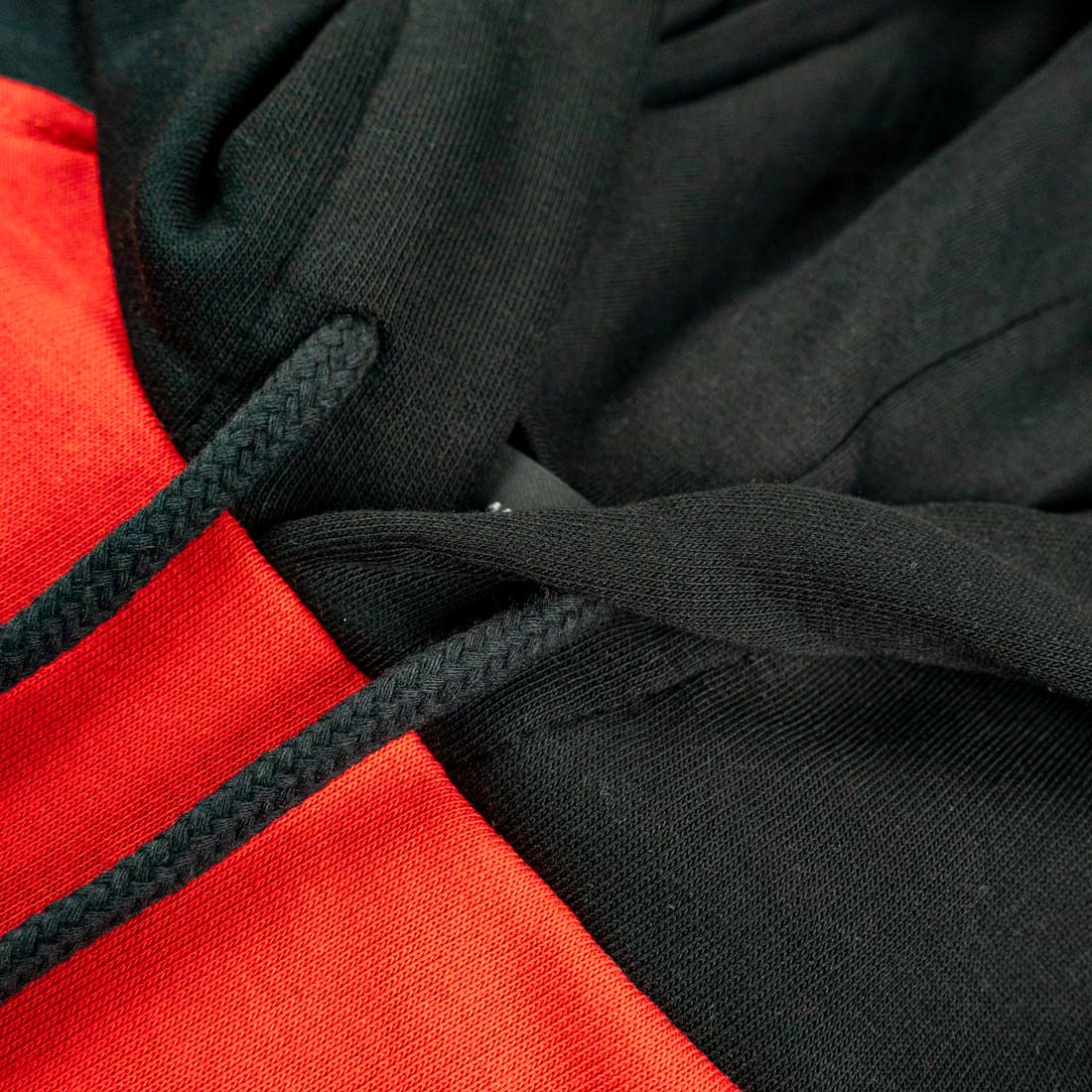 Baskılı Reglan Gövde Kapüşonlu Sweatshirt Kırmızı - 3 İplik Şardonsuz