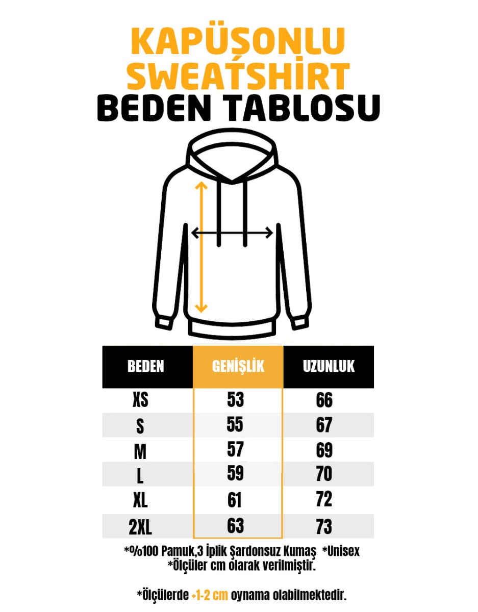 Baskılı Reglan Gövde Kapüşonlu Sweatshirt Kırmızı - 3 İplik Şardonsuz