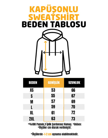 Baskılı Reglan Gövde Kapüşonlu Sweatshirt Kırmızı - 3 İplik Şardonsuz