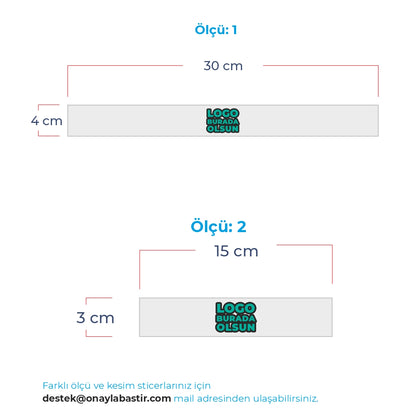Paket Servis Sticker | Logo Baskılı Dikdörtgen Gıda Ambalaj Etiketi