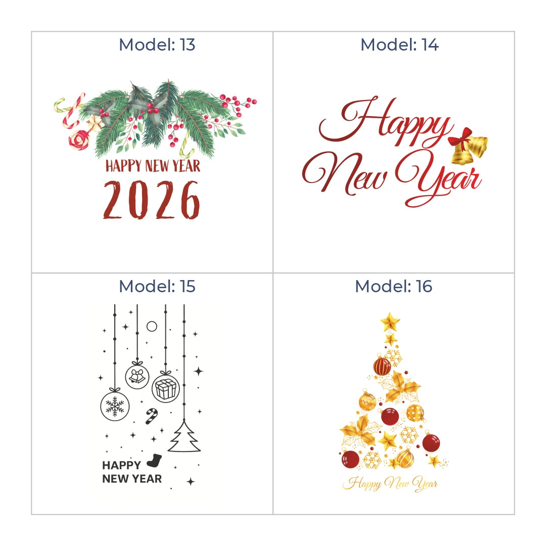 Yılbaşı Kırmızı Karton Çanta – 19 Farklı  Tasarım - Özelleştirilebilir - 15.5x23x6.5 cm