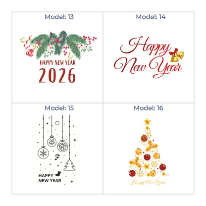 Yılbaşı Kırmızı Karton Çanta – 19 Farklı  Tasarım - Özelleştirilebilir - 15.5x23x6.5 cm