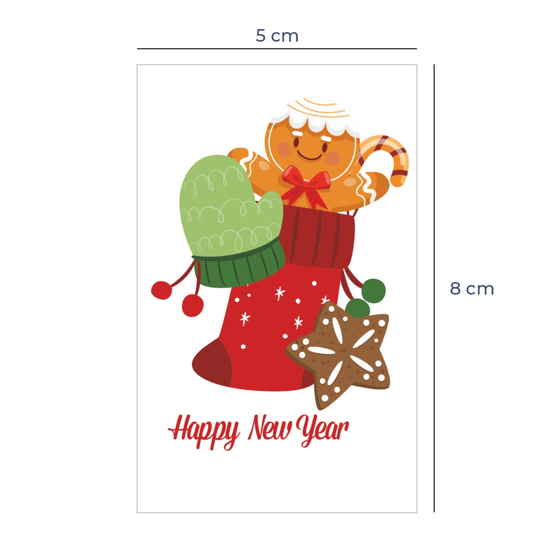 Yılbaşı Kuşe Tebrik Kartı – 19 Farklı  Hazır Tasarım - 8x5 cm