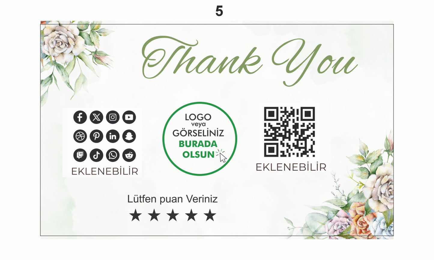 Teşekkür Kartı - Hazır Modeller