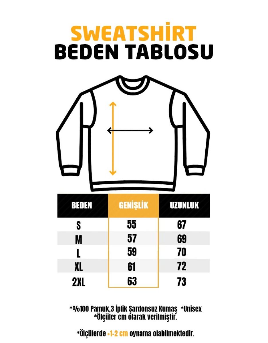 Baskılı Sweatshirt - 3 İplik, Şardonsuz (Özelleştirilebilir)