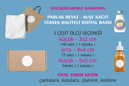 Kişiselleştirilmiş Yuvarlak Etiket & Sticker