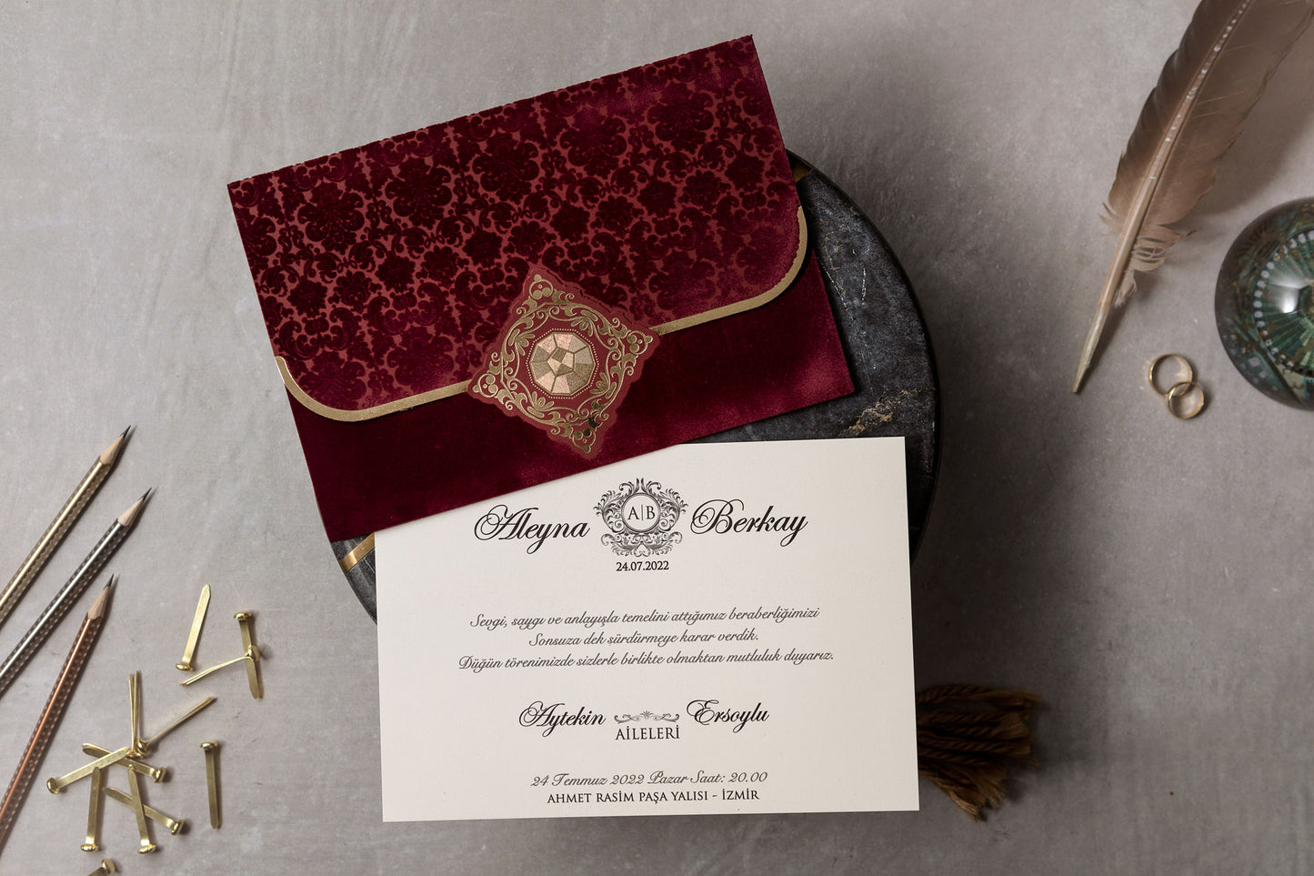 Wedding Davetiye 8310 - lüks düğün davetiyesi 2