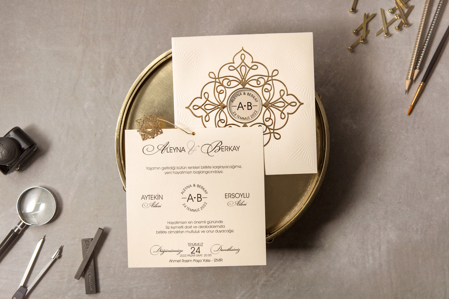 Wedding Davetiye 8326 - lüks düğün davetiyesi 2