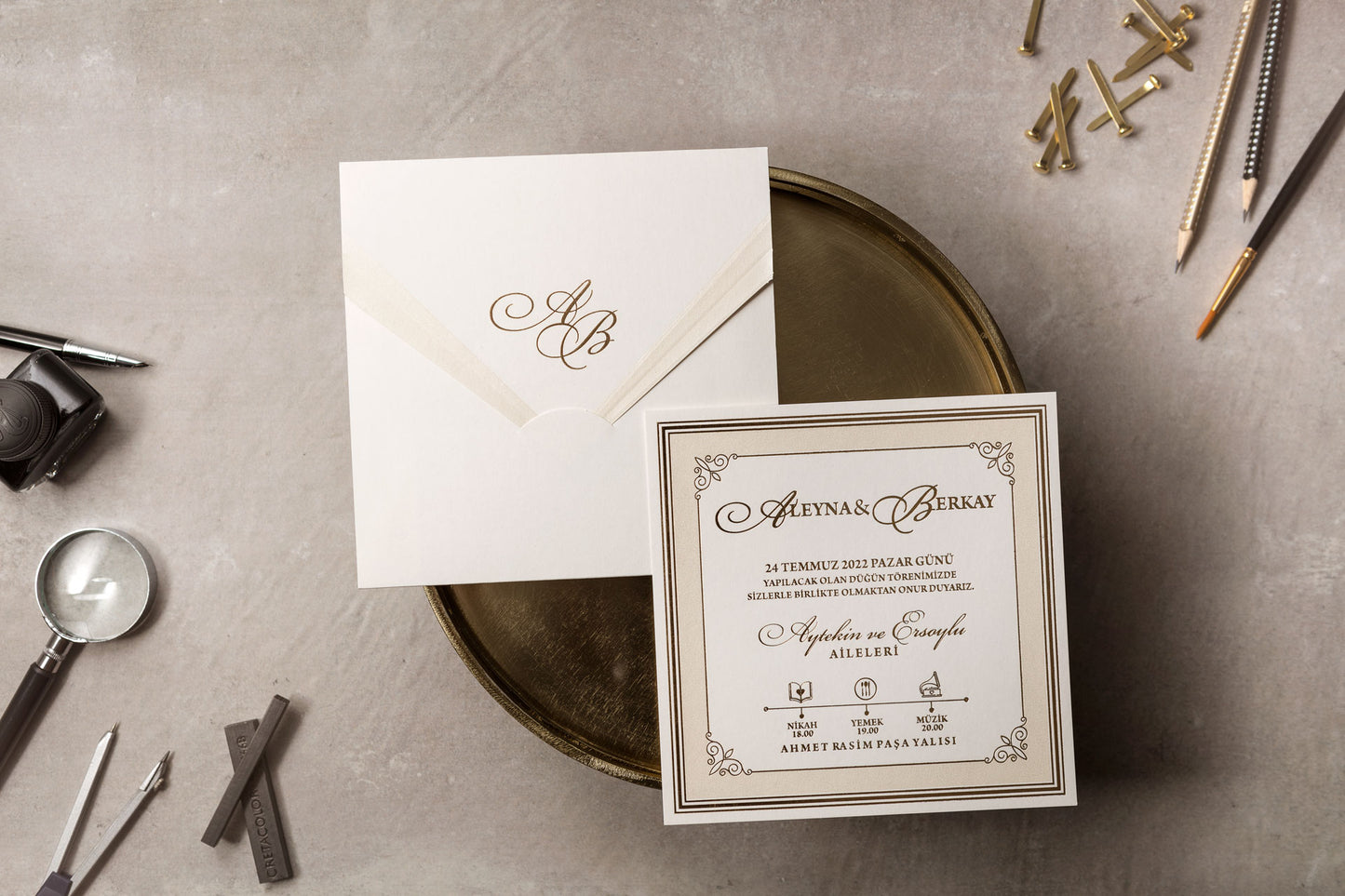 Wedding Davetiye 8382 - lüks düğün davetiyesi 2
