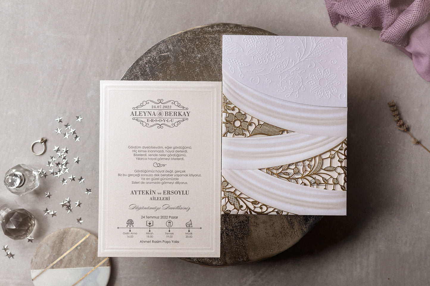 Wedding Davetiye 8383 - lüks düğün davetiyesi 2