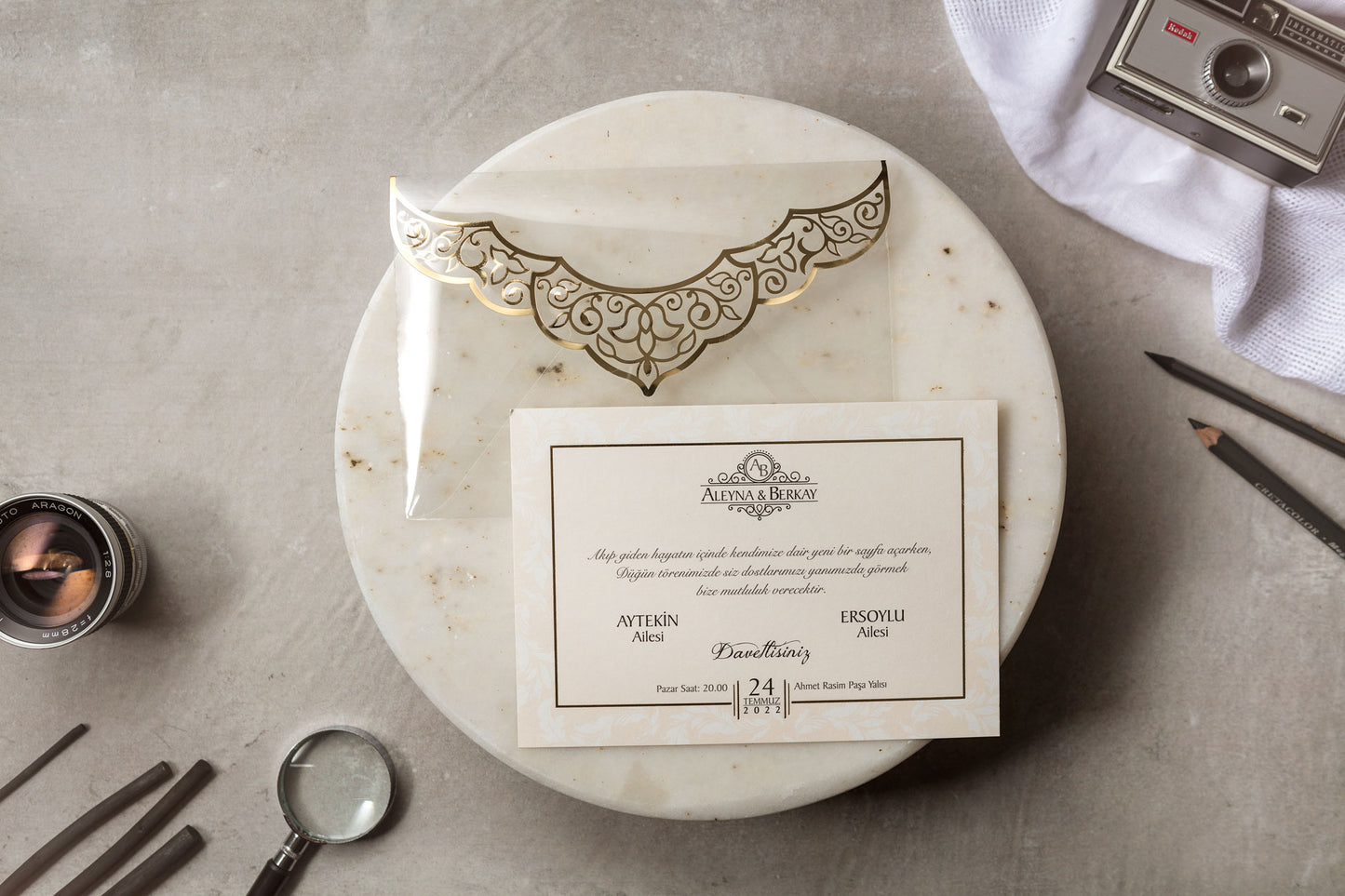 Wedding Davetiye 8385 - lüks düğün davetiyesi 3