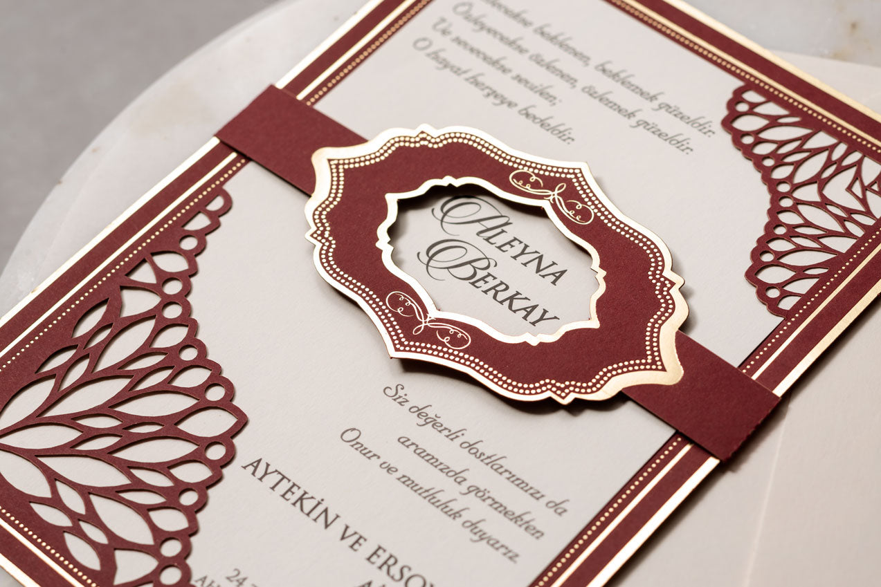 Wedding Davetiye 8392 - lüks düğün davetiyesi 3