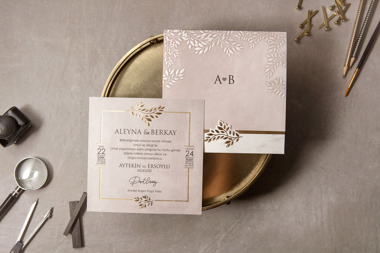 Wedding Davetiye 8394 - lüks düğün davetiyesi 1