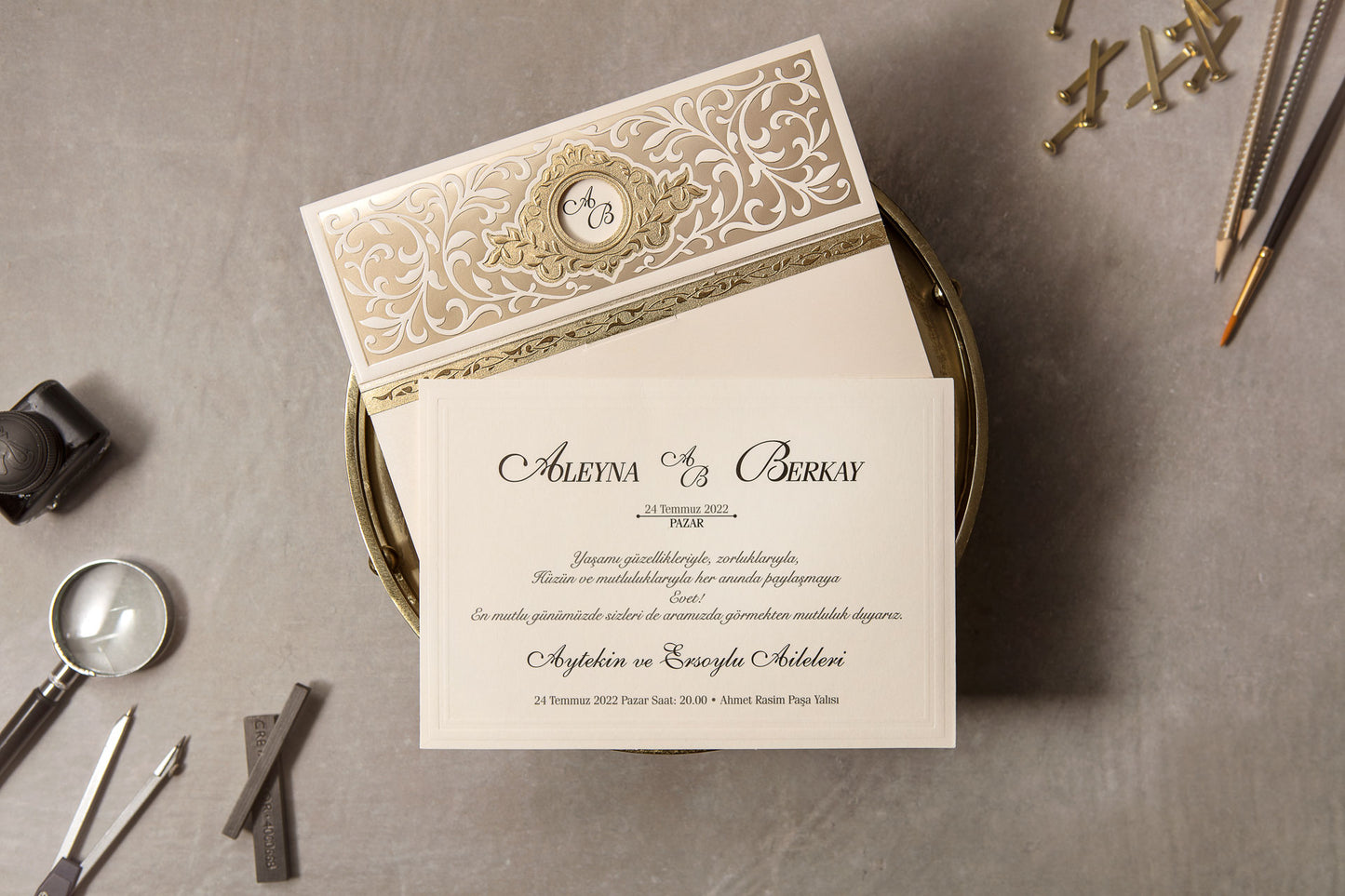 Wedding Davetiye 8396 - lüks düğün davetiyesi 2