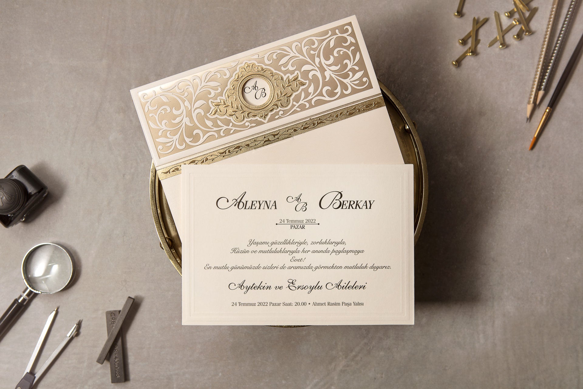 Wedding Davetiye 8396 - lüks düğün davetiyesi 2