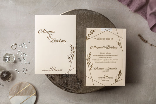 Wedding Davetiye 8401 - lüks düğün davetiyesi 1