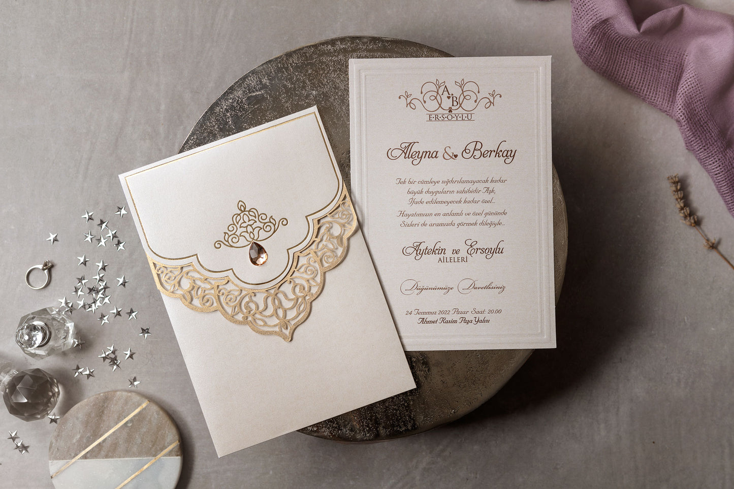 Wedding Davetiye 8407 - lüks düğün davetiyesi 2