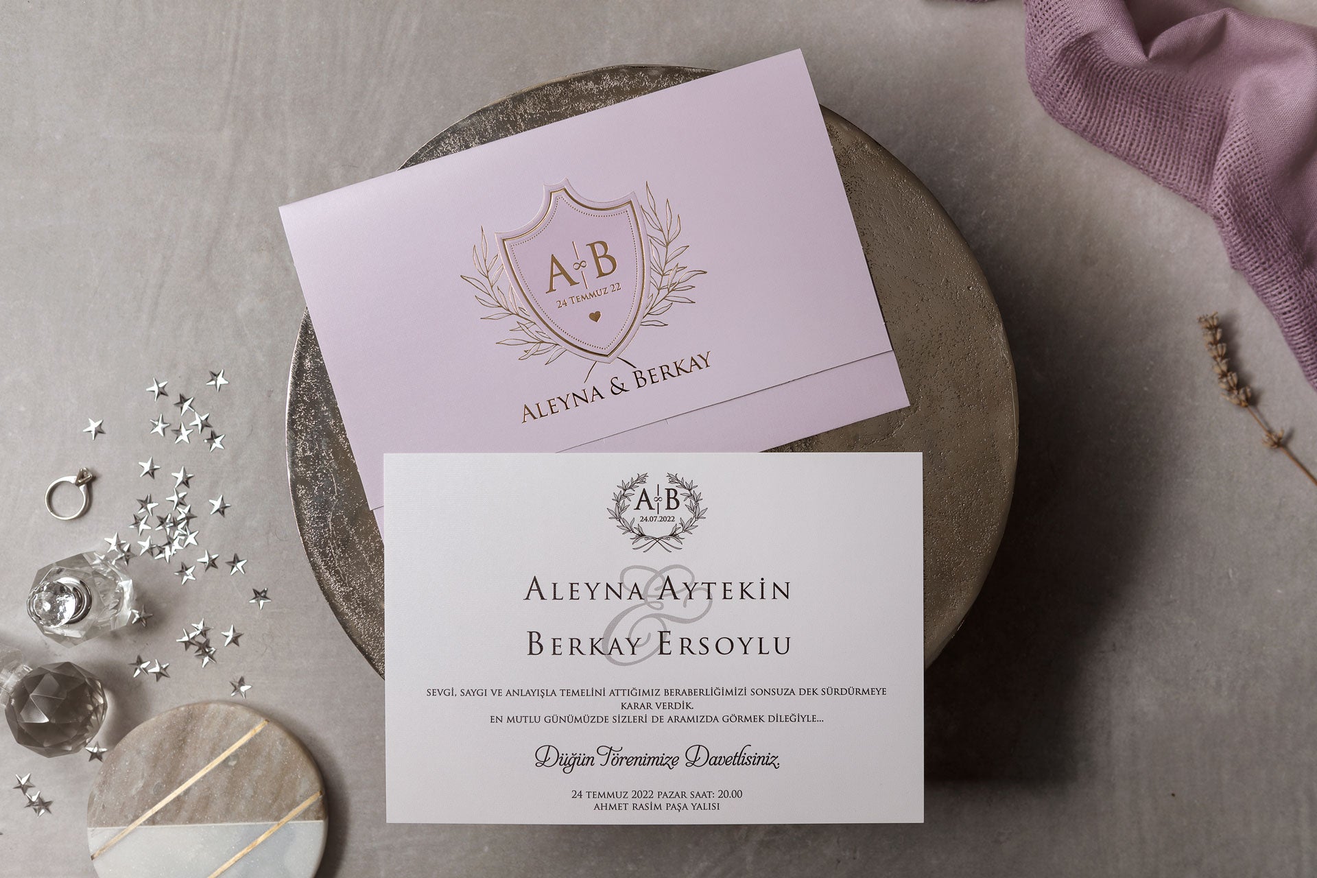 Wedding Davetiye 8410 - lüks düğün davetiyesi 2