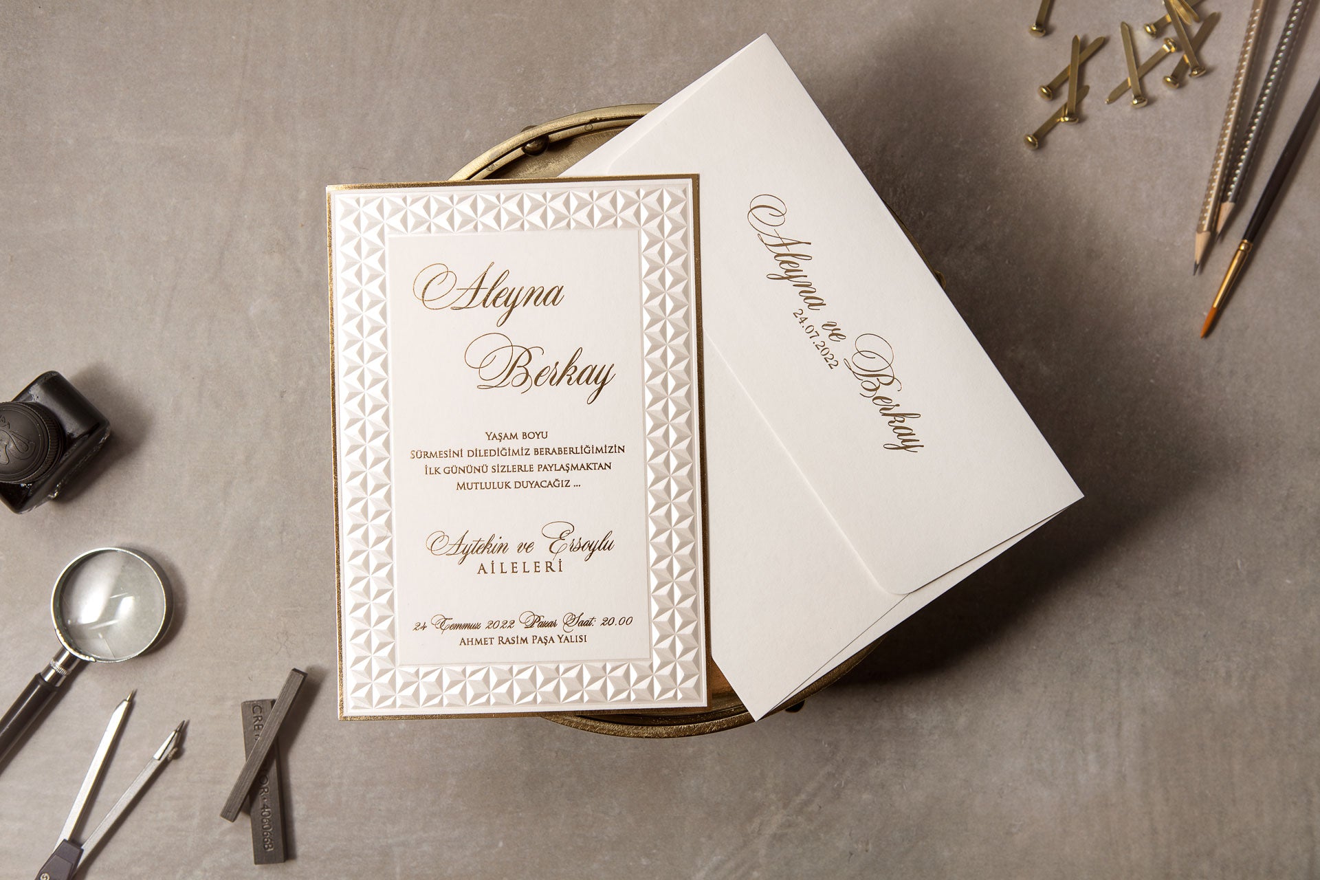 Wedding Davetiye 8411 - lüks düğün davetiyesi 1
