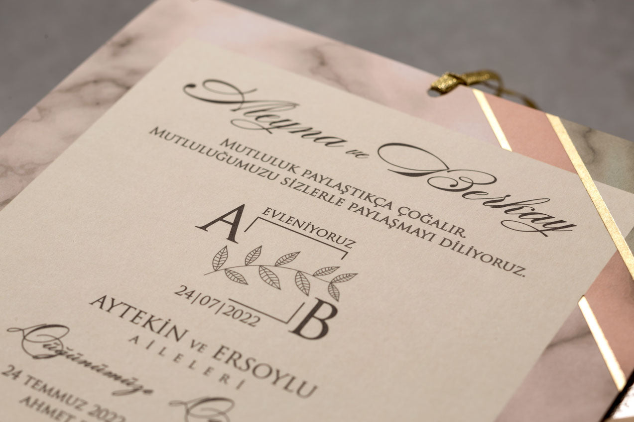 Wedding Davetiye 8421 - lüks düğün davetiyesi 3