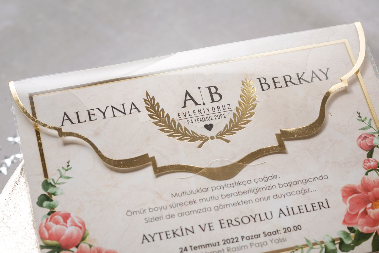 Wedding Davetiye 8431 - lüks düğün davetiyesi 5