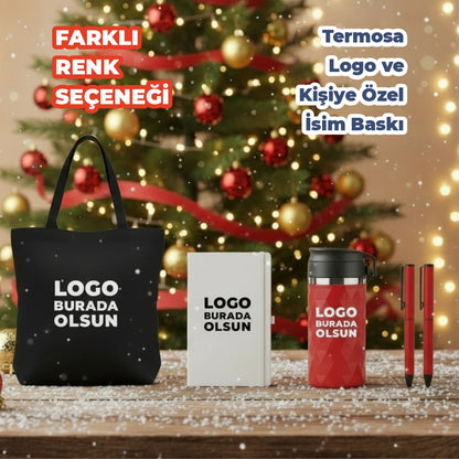 Kurumsal Yeni Yıl Hediyeleri – Ham Bez Çanta, Termos, Kalem ve Termo Deri Defter