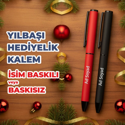 Yılbaşı Hediye Seti – Logo Baskılı Karton Çanta, Tebrik Kartı, Roller Kalem ve Spiralli Defter