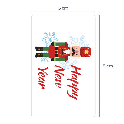 Yılbaşı Kuşe Sticker – 19 Farklı Hazır Tasarım - 8x5 cm