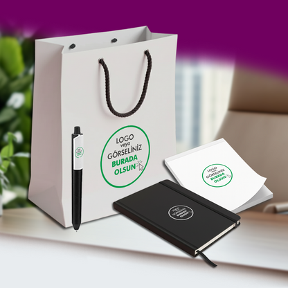 Yönetici Seti: Çanta, Kalem, Bloknot, Termo Deri Defter | Logo Baskılı